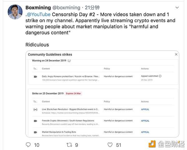 YouTube删除大量加密货币视频 反应过度还是监管加强？